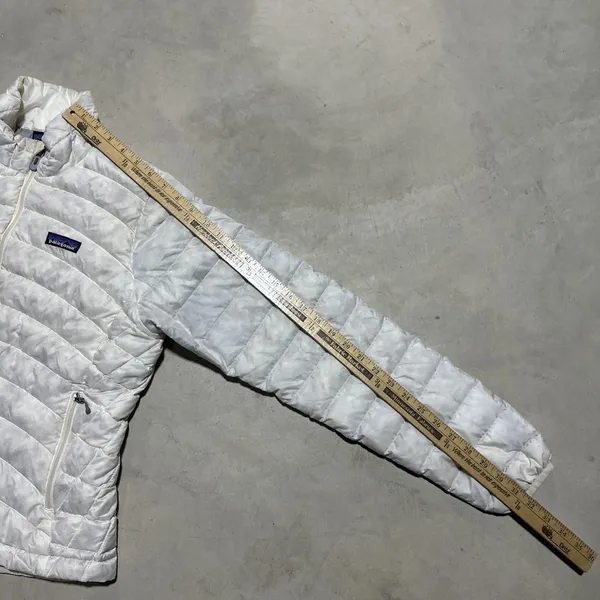 Patagonia Down Sweater Jacket Women's SZ Small L Quilted Puffer Full Zip Stained - Image 12