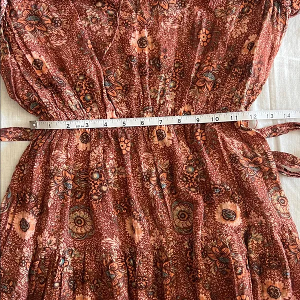 Ulla Johnson Johnson Virginia Midi Dress Size 0 Belted Flutter Sleeve Tiered - Image 7