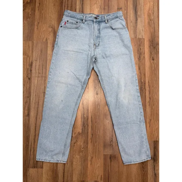 Vintage Bugle Boy Jeans 705 34x30 Light Wash‎ 90s Straight Leg Denim - Image 2