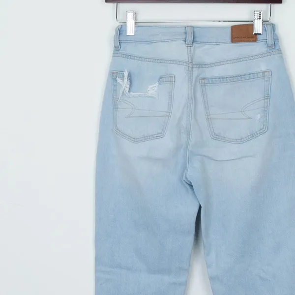 American Eagle Straight Taper Distressed Mom Jeans‎ Women's Size 00 Long - Image 7
