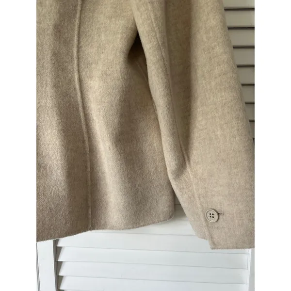 Talbots Womens 16 Wool Blend Blazer Jacket Oatmeal Beige Two Button Professional - Image 7