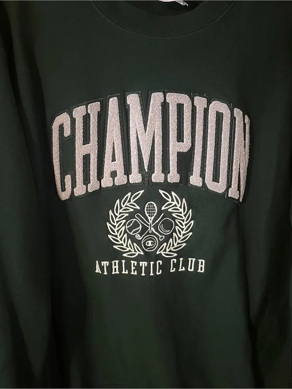 Champion Athletic Club Crest Crew Neck Sweatshirt Size L - Image 3