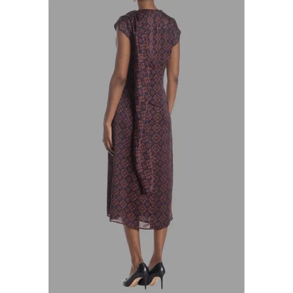New Club Monaco‎ Women's Drape Neck Red Dress Size 6 Retail $269 Geometric - Image 10