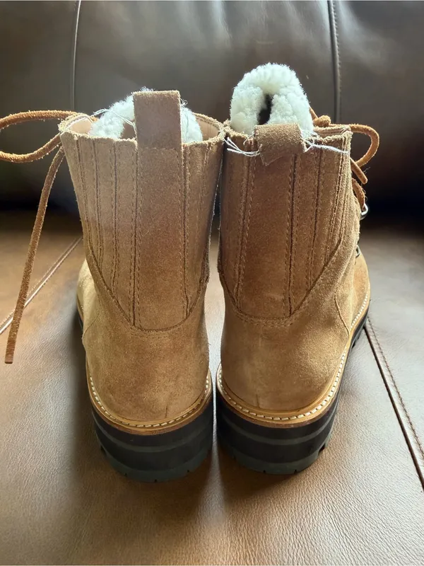 Marc Fisher Lizzie Genuine Leather and Shearling Lug Sole Boots Size 8.5 - Image 6