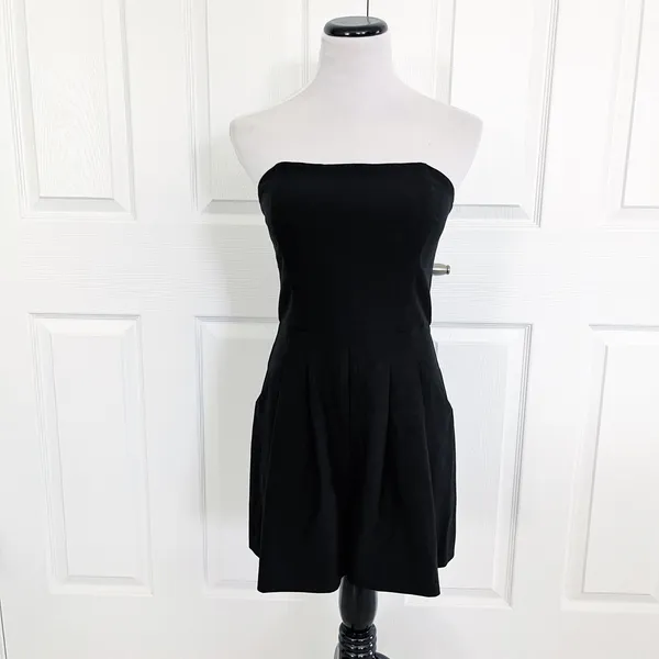 Black Halo Black Strapless Romper Party Cocktail Chic Contemporary Y2K - Image 2