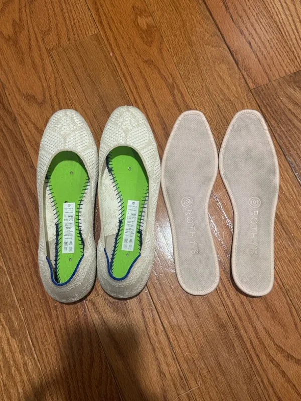 Rothy’s Square Toe Ballet Flats Size 8 White - Image 7