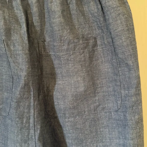 100% Cotton LOFT Denim Blue Romper Shorts - Image 10