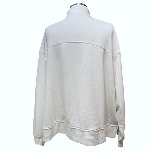 Out From Under XS‎ Belmar Henley Popover Sweatshirt Ivory Funnel Neck Oversized - Image 3