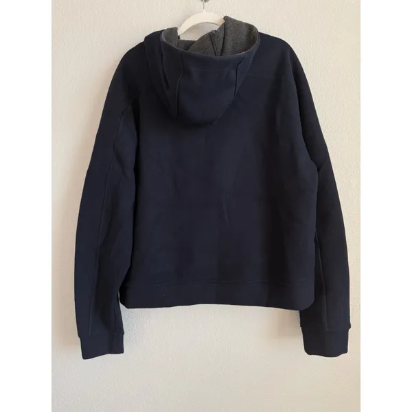 ZARA Technical Cropped Full Zip Hoodie Jacket Navy Blue Minimalist Clean Girl XL - Image 7