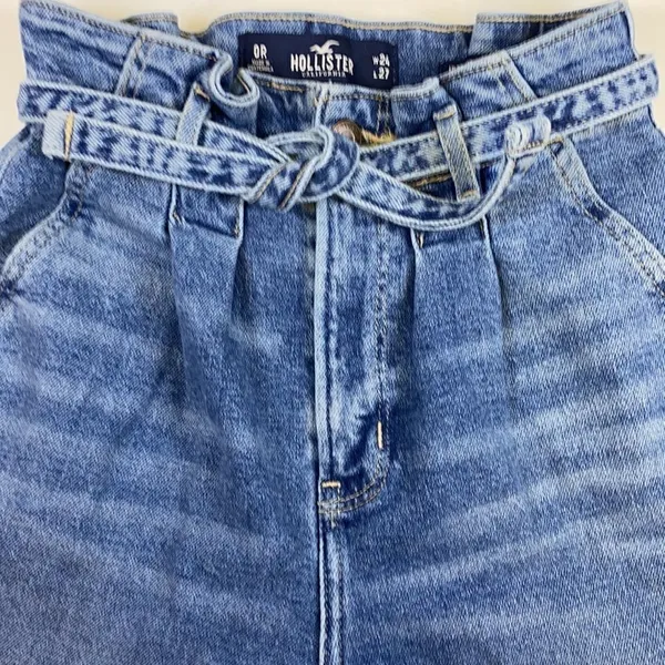 Hollister Ultra High Rise Paper Bag Mom Jeans‎ Size 24 D30 - Image 7