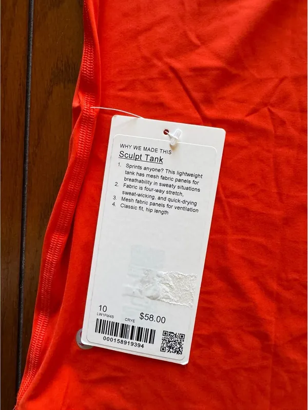 Lululemon Sculpt Tank Cherry Ember Size 10 NWT - Image 4