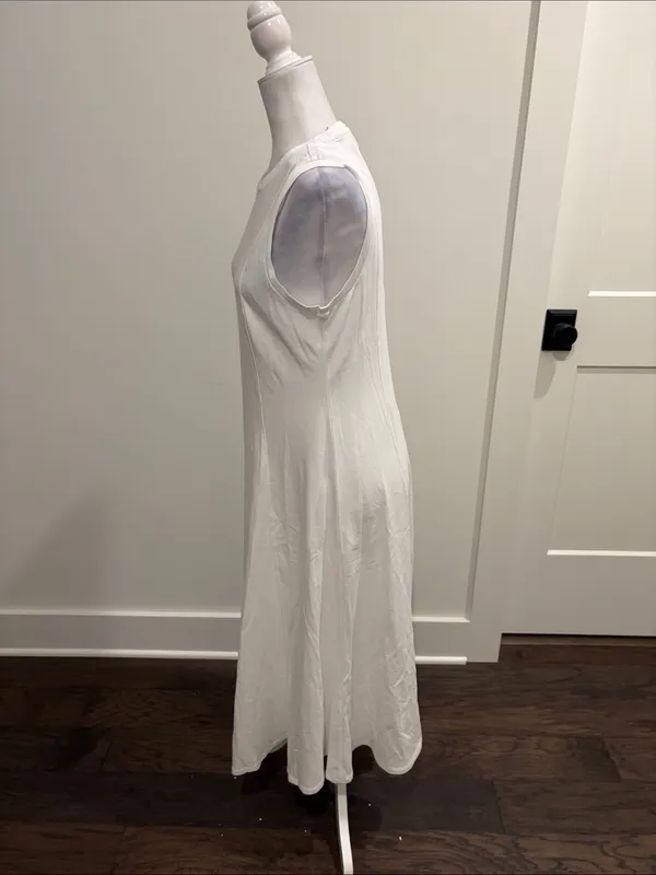 New With Tags Loft Petite Cotton Knit White Midi Dress Sz MP - Image 2