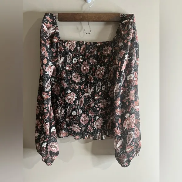 Madewell top lucie floral smocked top small - Image 11