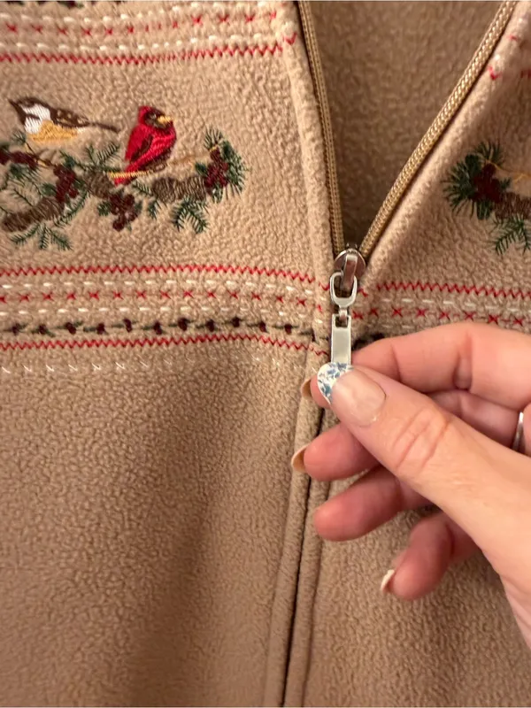 Embroidered Bird Zip - Image 6