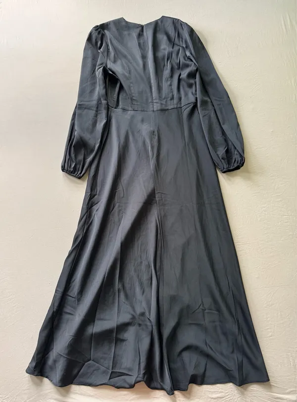Boutique Empire Waist A-Line Satin Maxi Dress - Image 2