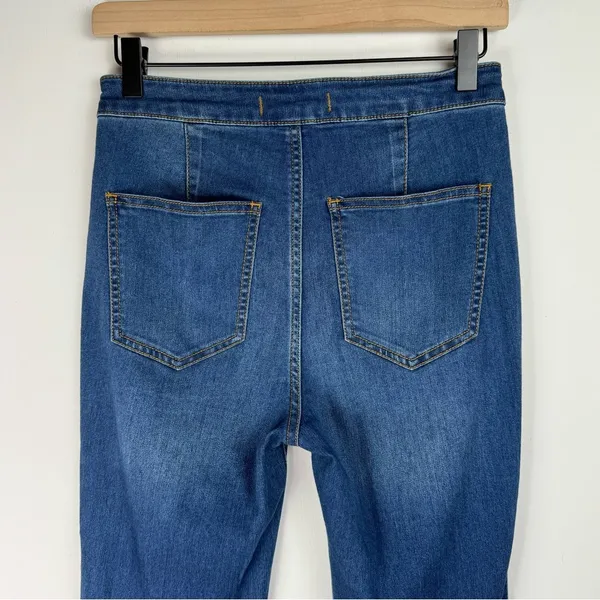 Free People Just Float On Flare Jeans Sz 26 Dark Wash Denim Stretch Western - Image 12
