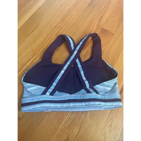 Lululemon Rack Pack Bra Wave Twist size 6 Lilac Caspian Blue / Deep Zinfandel - Image 4