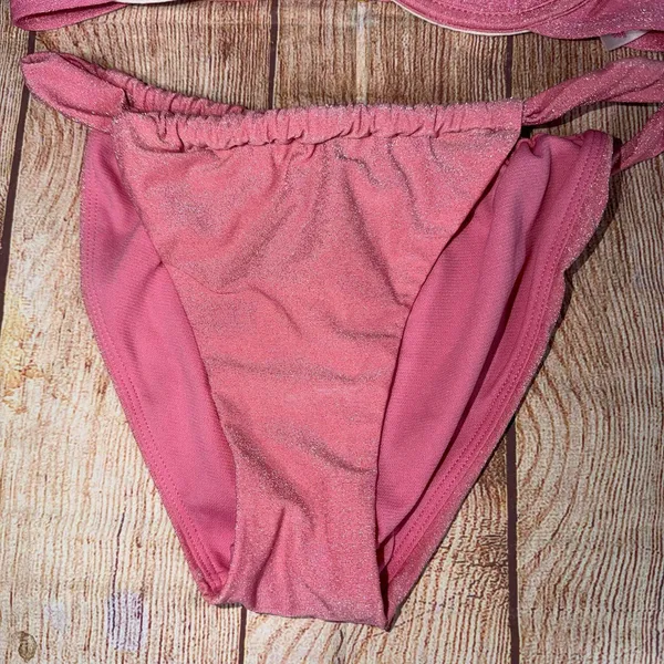 No Boundaries Small (3-5) Pink Metallic Bikini Set - Image 2