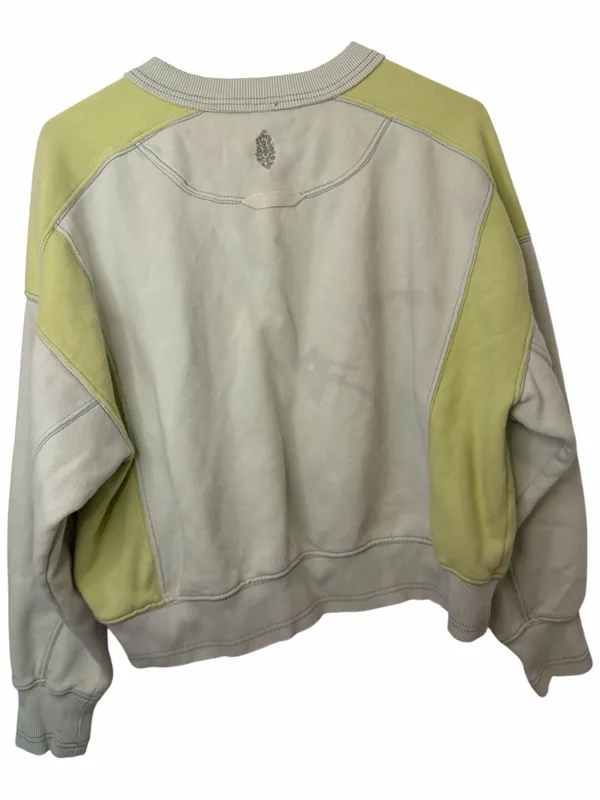 Free People Movement Intercept Colorblock Two-Tone Light Green Panel Sweatshirt - Image 2