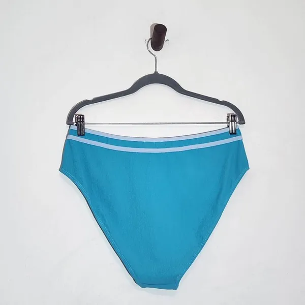 AI'MAGE Blue Bikini with Light Blue Trim and High Waist Bottoms NWT Size 2XL - Image 6