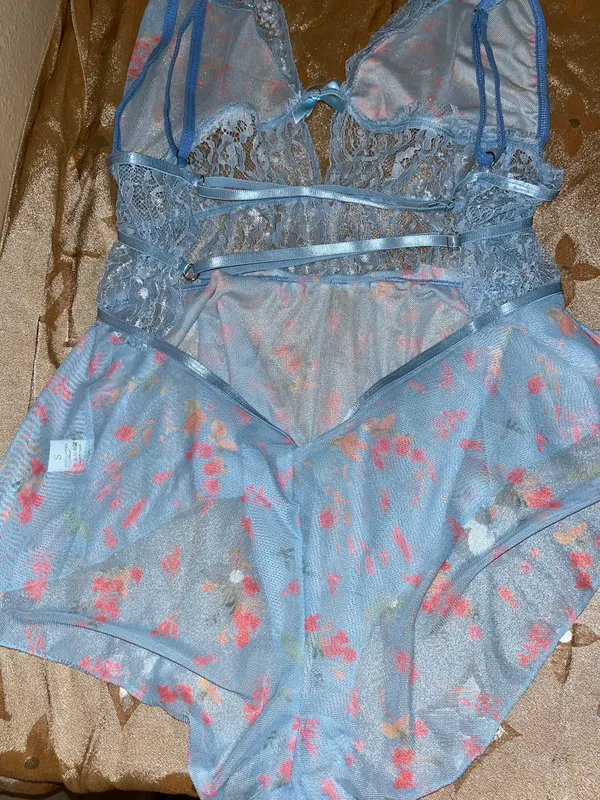 Fashion sexy lace V neck bow stitching flowers printed - Image 6