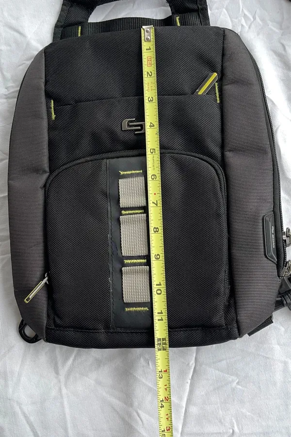 Solo Black Sling Backpack Crossbody Bag, Zip Closure, Adjustable Strap Pockets - Image 4