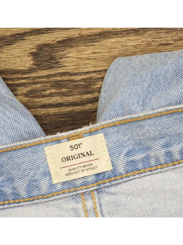 NWT Levi's 501 Fly High Rise Straight Jeans 94417273 County Fair Blue 31 x 30 - Image 7