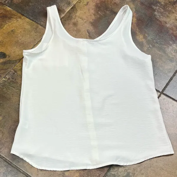 Diosun White Button Down Tank Top Medium - Image 10