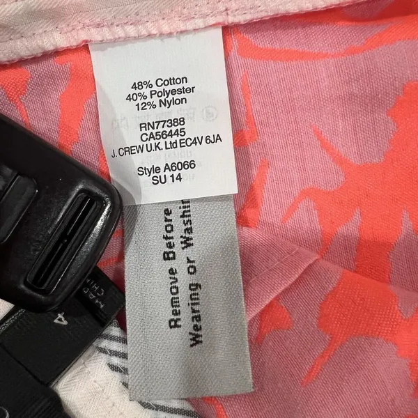 J. Crew Neon‎ Orange Floral Print Mini Shorts Size 4 Style A6066 High Rise - Image 5