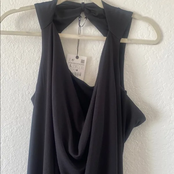 Zara Black Sleeveless Dress - Image 2
