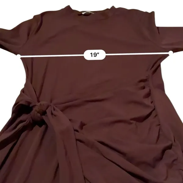 Showpo Marleen Wrap‎ Front Long Sleeve Bodycon Mini Dress in Dark Oak Sz 16 NEW - Image 8