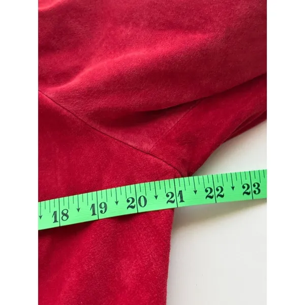 Investments Leather Suede Shacket Sz Lg Red Blazer Business Casual Gorpcore - Image 6