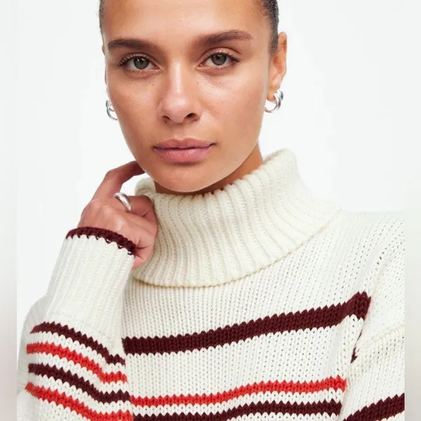 Madewell Cotton Striped Turtleneck Sweater *Flawed* - Image 4
