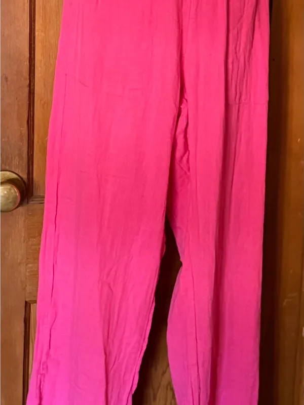 Elan Women's Elastic-Waist Pink Wide-Leg Pants - Image 3