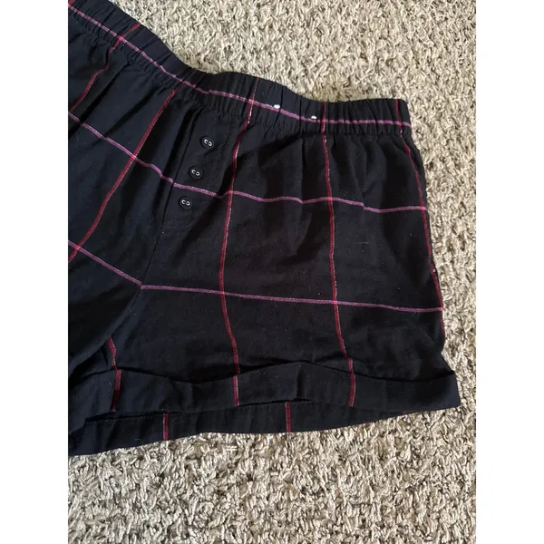 Stars Above Women's Black Red windowpane flannel pajama shorts Size Medium - Image 3