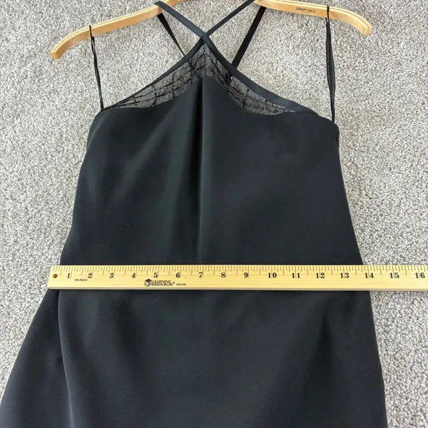 Jones New York Dress Halter Gown Womens 6 Black Formal Dress Sheer Beaded Hem‎ - Image 4