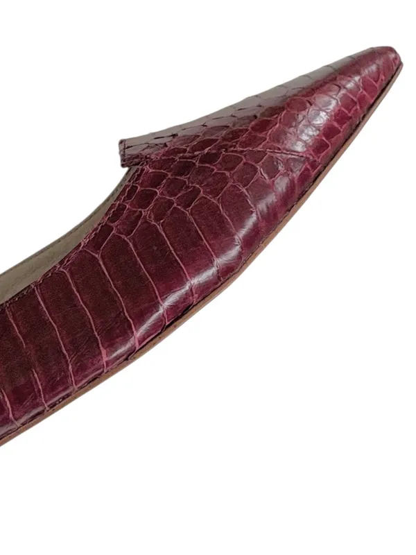 EUC Vince Camuto Leather Pointed Toe Flats Burgundy Size 12 - Image 5