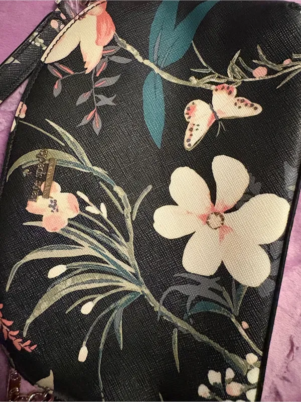 kate spade Black Floral Crossbody with Butterfly Detail - Image 2