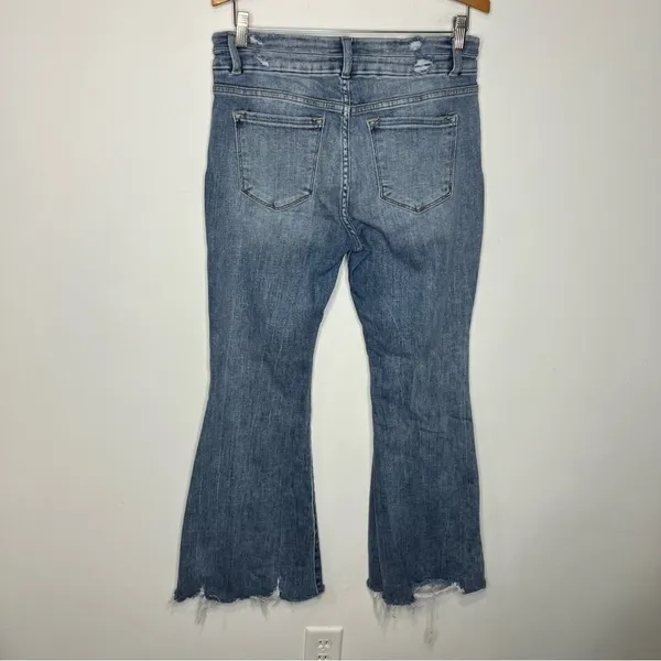 Kancan high‎ rise super flare jeans raw hem women’s size 30 trendy distressed - Image 6