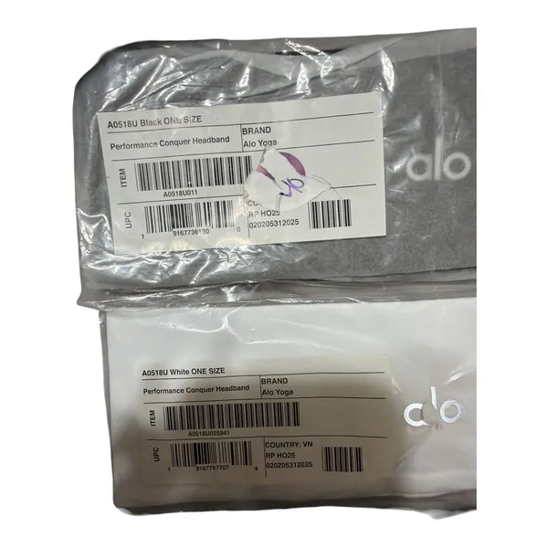 Alo 2 NWT Yoga Performance Conquer Headband Black & White - Image 3