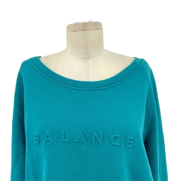Balance‎ Athletica The Essence Cropped Sweatshirt Marine Teal Size Medium - Image 4