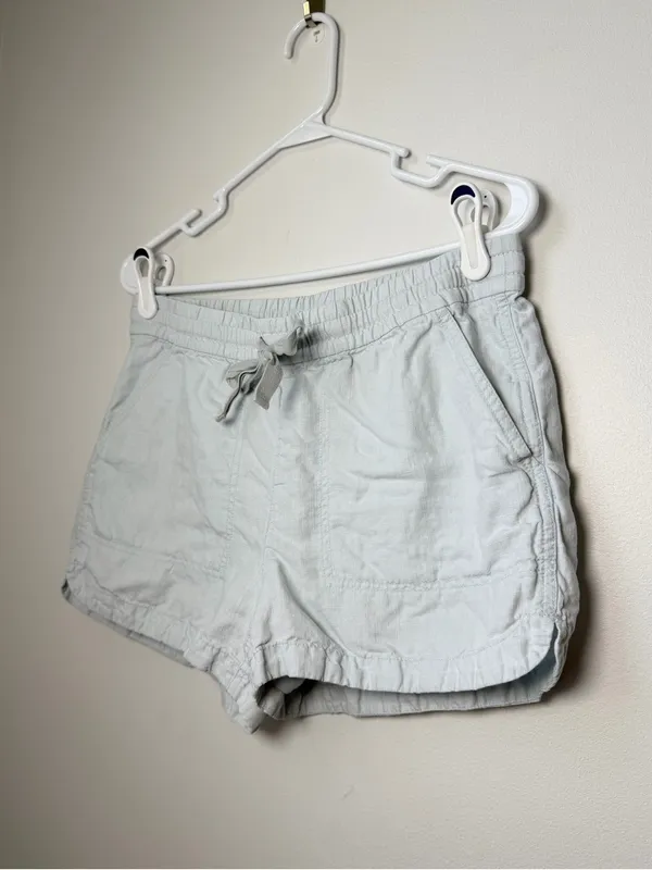 J. Crew Linen Shorts in Light Blue with Drawstring Size Small - Image 2