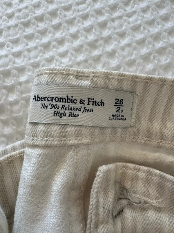 Abercrombie White/Cream Stripe Pants - Image 4