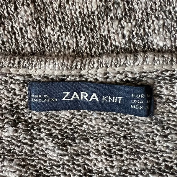 ZARA Brown Knit Long Sleeve Sweater Top, M - Image 10