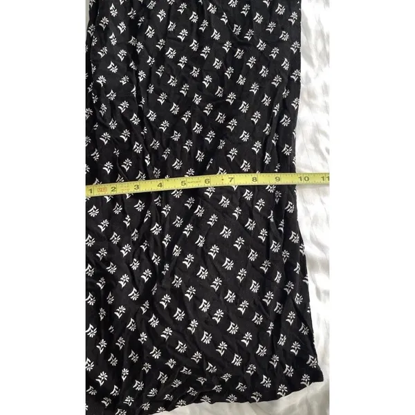 AUW As U Wish Babydoll Smocked Floral Black White Midi Dress Size XL Jumpsuit - Image 9