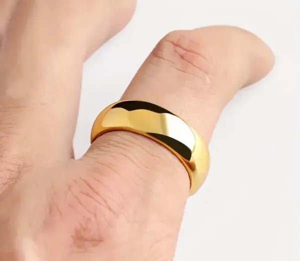 Men’s Titanium Steel Golden with Gloss Finish 6mm Band Size 12 NWT - Image 5