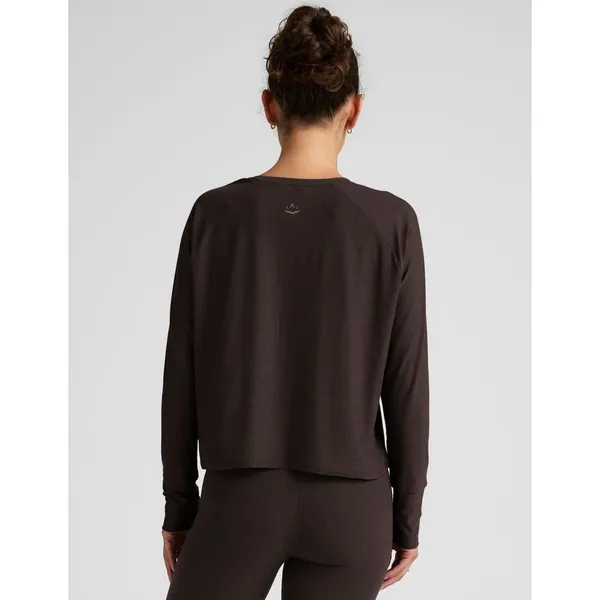 NWT Beyond Yoga Featherweight Daydreamer Pullover L Dark Brown - Image 3