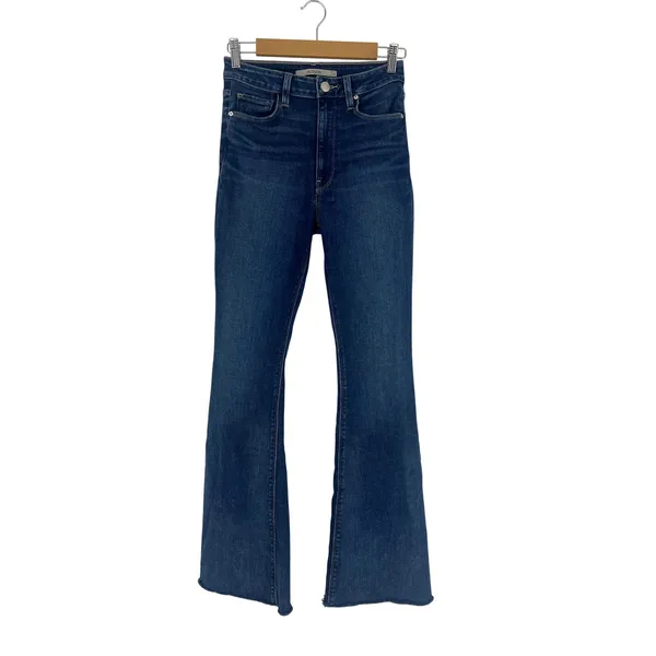 Hudson Holly High-Rise Flare Jeans Blue Raw Hem Size 27 - Image 2