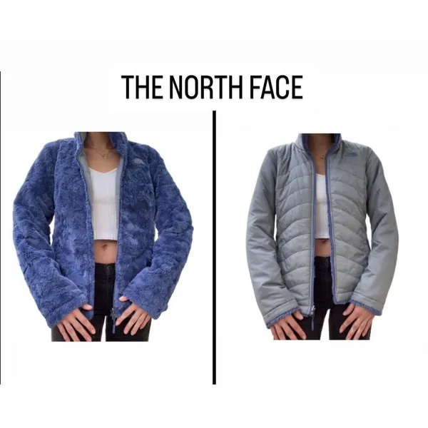 The North Face blue gray mossbud swirl reversible jacket top women’s M - Image 3