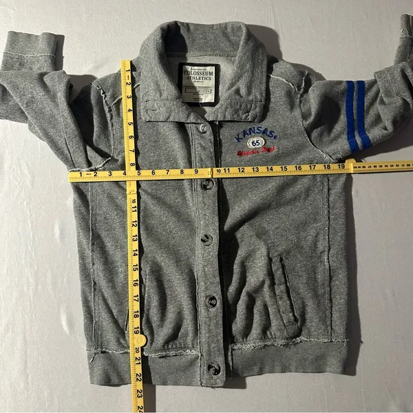 Colosseum Athletics Kansas Jayhawks Button Up Sweater - Image 10